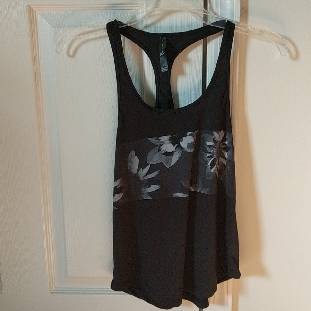 Black Floral Sports Tank